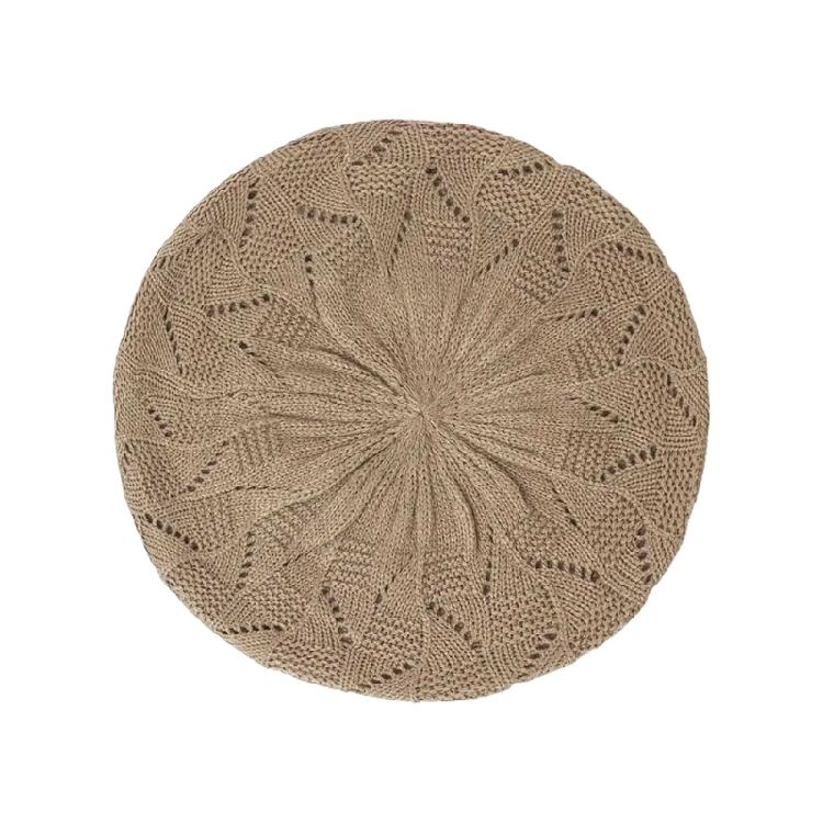 Stretchy Beret Cap Fashion Headwear Painter Hat Acrylic Knit Skull Hat For Office Women Spring Autumn Daily Outfit