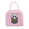 Skull Reading Books Print Lunch Bag Men and Women Vintage Style Graphics Thermal Handbags Thickened Insulation Lunch Box Bag