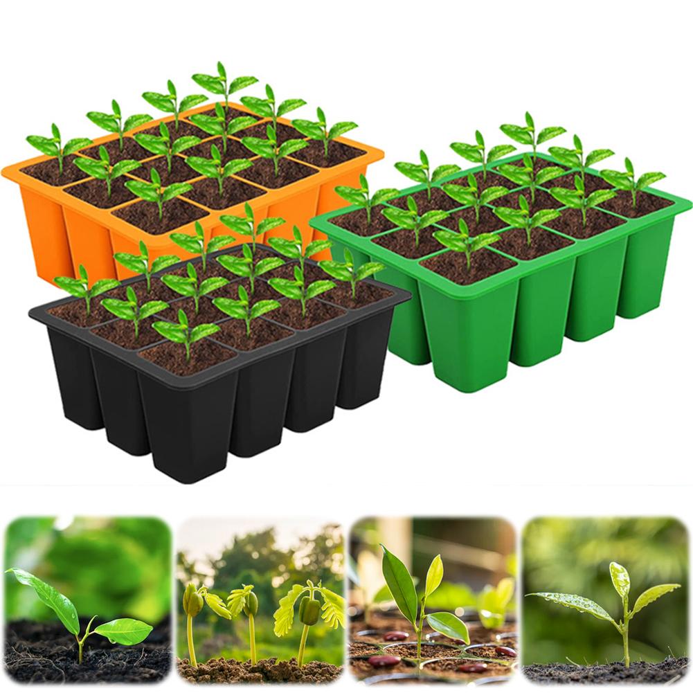 Vassoi Starter in Silicone per Piantine a 12 Fori Vassoi da Vivaio Riutilizzabili Scatola per la Crescita di Fiori e Piante per Semi Vassoi per la Germinazione Attrezzo da Giardino