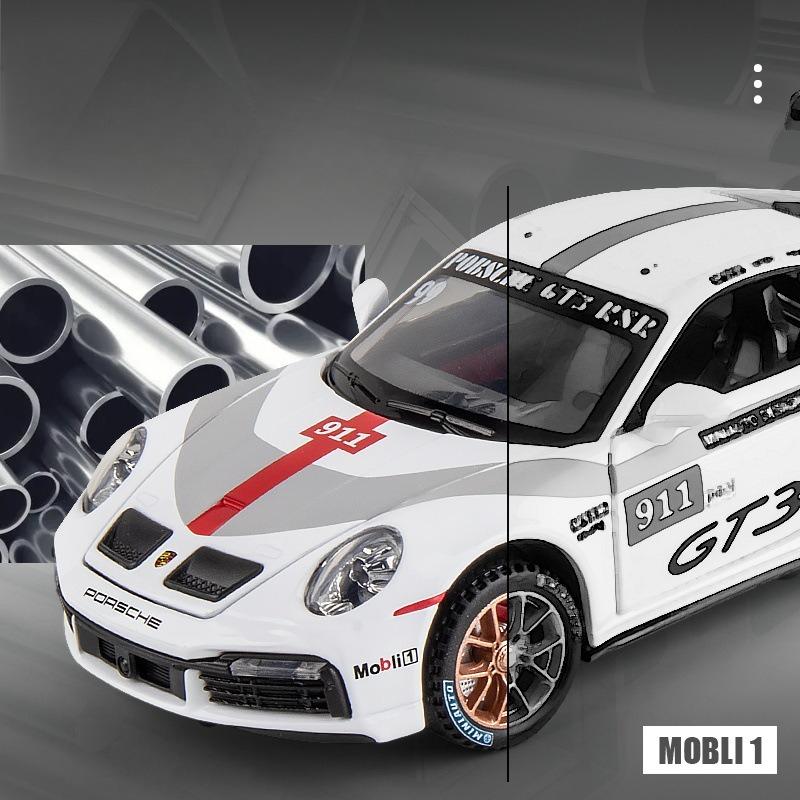 1:32 Porsche 911 GT3 RSR Track Version Alloy Sports Car Diecast Model Sound & Light Children Toy Collect Display Ornament Gift