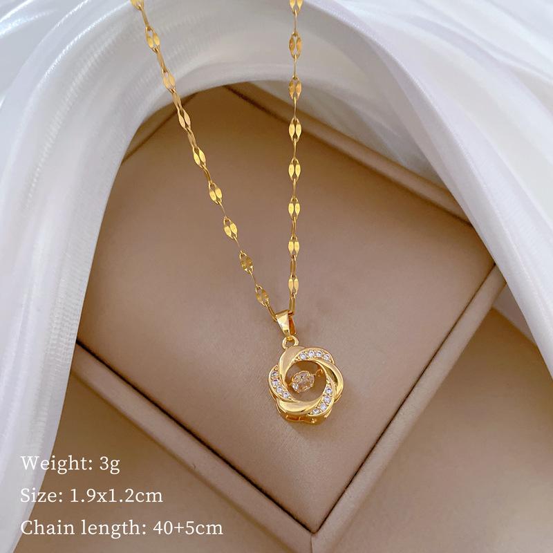 Náhrdelník Bear Heavy Industry Dámsky Medený Mikro-Inkrustovaný Pravým Zlatom Galvanicky Pokovovaný Jemná Kľúčna Kosť Retiazka Retiazka na Krk