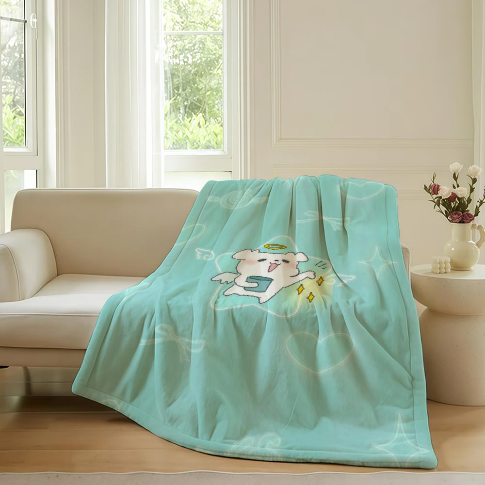 Fun Cartoon This Dog Blanket Warm Soft Suitable For Bedroom Sofa Bed Living Room Office Travel Camping Gifts