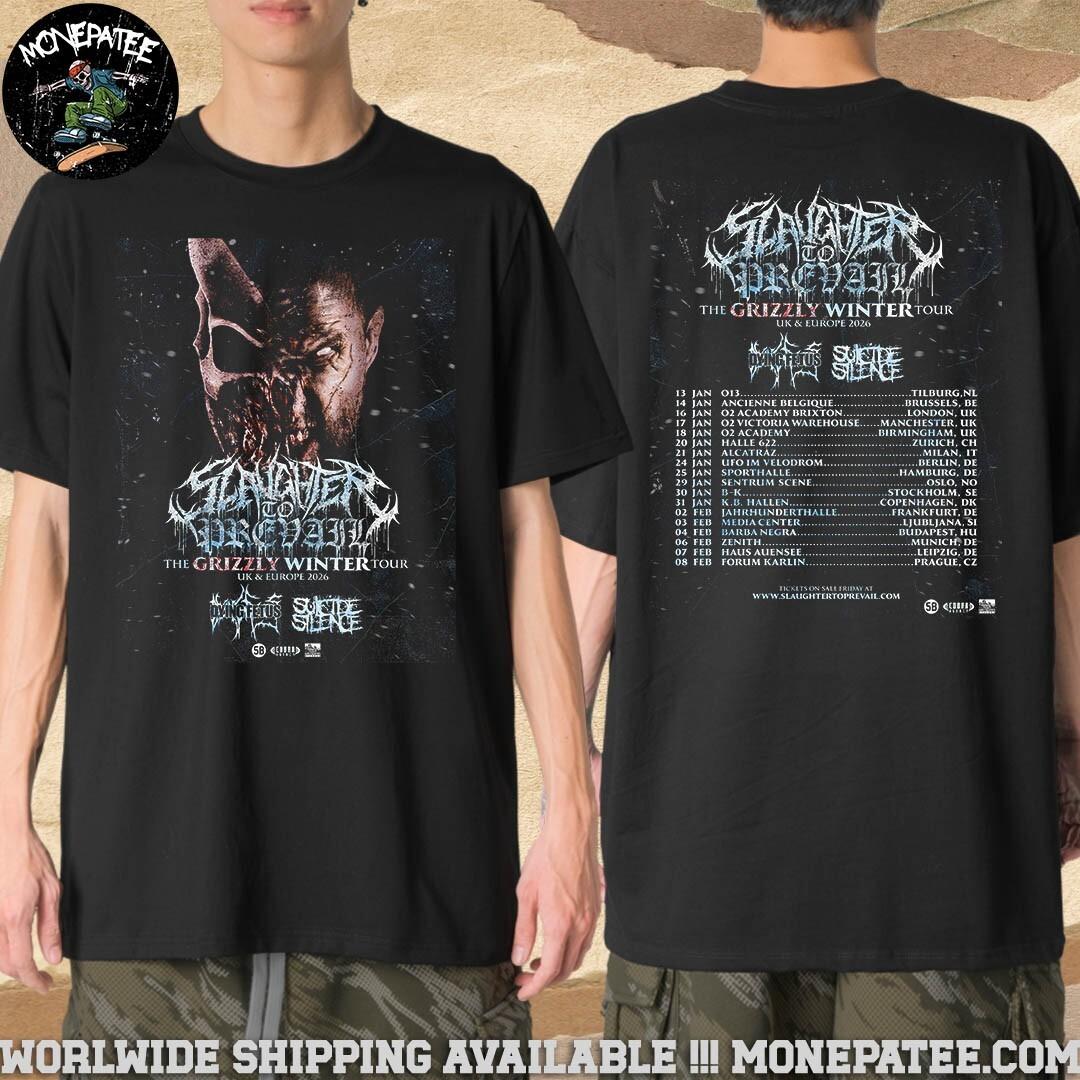Slaughter To Prevail The Grizzly Winter Tour Dates List 2026 Merch Two Sided Tee L