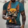 Summer Funny Dog Pattern 3D Print Men's T Shirt Casual O-Neck Loose Short Sleeve Fashion Trend Men Clothing Oversized T-Shirt