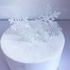 8pcs Ice and Snow Theme Merry Christmas Party Cake Topper Sliver Snowflake Acrylic Happy Birthday Cake Top Christmas Party Decor