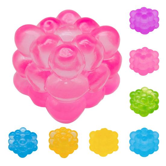 Mini Round Cube Squeeze Toy Stress Anxiety Relief Grape Ice Cube Sensory Toy Teens Adults Portable Soft TPR Cube Pinch Toy