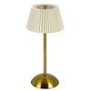 Cordless Table Lamp Small Night Light 3 Light Colors Simple Reading Light with Pleated Lampshade for Restaurant Bar Coffee Shop