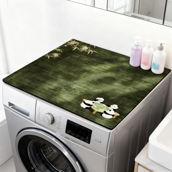 Washing Machine Dust Cover Mat Diatom Mud Absorption Mat Quick-Dry Pad Non-Slip Cut-to-Fit Refrigerator Cover Cloth for Top Loader