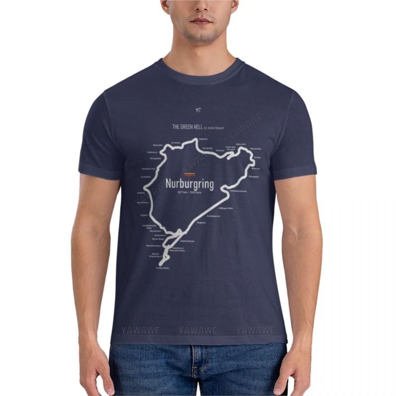 Nürburgring Classic T-Shirt Herrenbekleidung Kurzarm-T-Shirt Herren Vintage T-Shirts Hippie-Kleidung schwarzes T-Shirt Herren Sommer-Tops