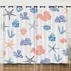 Curtain Ocean Turtle Starfish 3D Digital Printing Blackout Curtain Punching