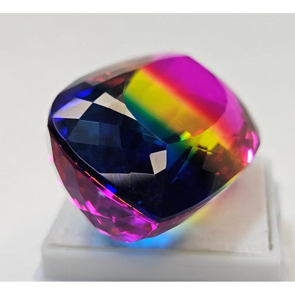 Fancy Cut Natural Bi-Color Tourmaline 75+ Ct Fabulous Certified Loose Gemstone