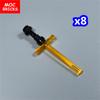 Non-Toxic Moc Bricks Sword Hilt Bar 4L 2L Crossed Lightsaber Blade 21699 64567 4Cm Figure Weapon Educational Blocks Assembled Kids Toys