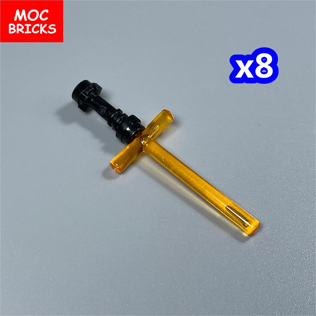 Non-Toxic Moc Bricks Sword Hilt Bar 4L 2L Crossed Lightsaber Blade 21699 64567 4Cm Figure Weapon Educational Blocks Assembled Kids Toys