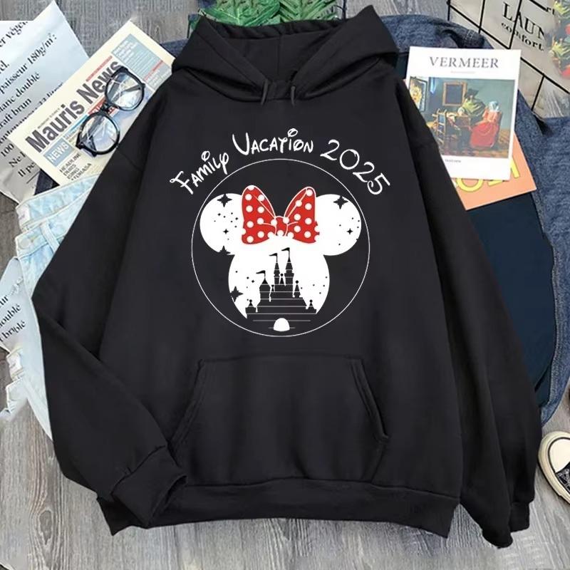 Disney 2025 Trip Printed Hoodies Fashion Female Casual Clothing Long Sleeve White Pullover Kawaii Cartoon Graphic Sweatshirt