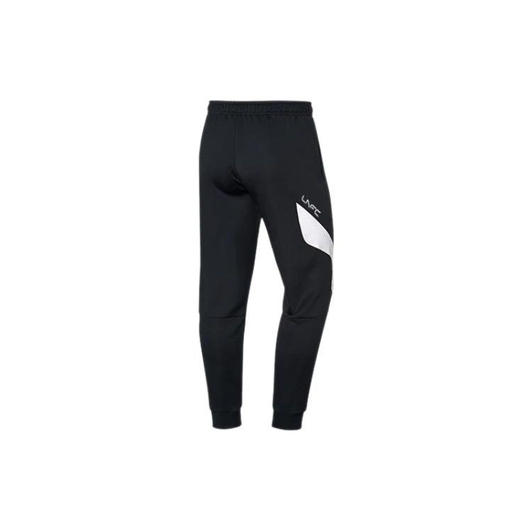 Li-Ning Hooded Long Sleeve Color Block Logo Cuffed Sweatpants Hoodie Set Men Activewear Black AWDS441-1+AKLS437-1