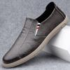 Men's shoes 2025 summer new men's daily soft-soled waterproof casual leather shoes lazy high-mouth one-pedal loafers
