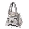 Pet Canvas Shoulder Bag Cute Cartoon Bear Shaped Cats Carrier Pouch Portable Outdoor Cat Tote For Out Travel