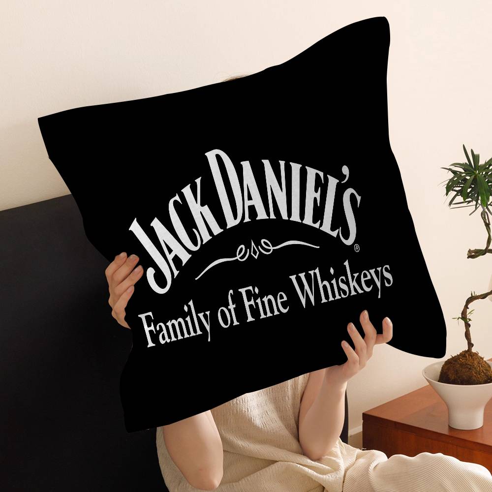 J-Jack D-Daniels Pillow Covers Cartoon Sofa Decorative Home Double-sided Printing Short Plush Cute Cushion Cover
