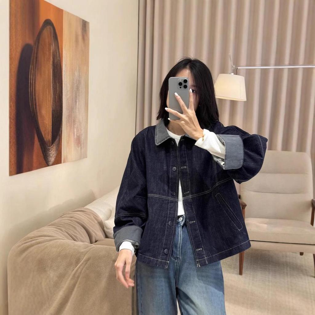 Women's Retro Patchwork Washed Denim Jacket - Spring 2025 Fashion, Loose Casual Top