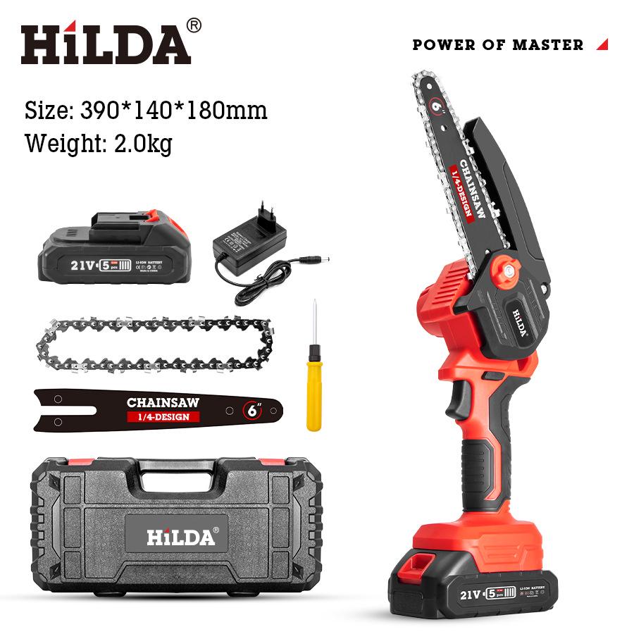 

HILDA 4-дюймовая беспроводная мини электрическая цепная пила для деревообработки и садоводства