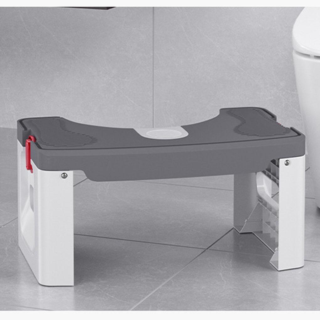 Foldable Toilet Stool With Circular Arc Easy To Store Fits Most Toilets Double Anti Slip Stability