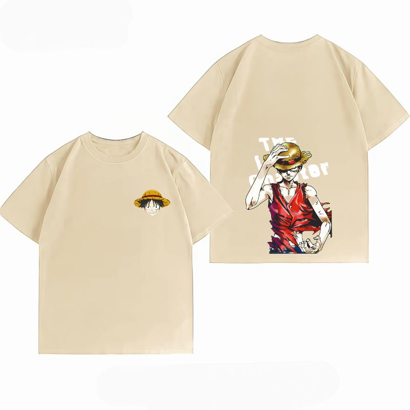 Abbigliamento Unisex Nuovo Cotone Traspirante T-shirt Estiva Pezzo Unico Stampa Fronte/Retro Luffy Streetwear Casual T-shirt Unisex