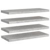 VidaXL Floating Wall Shelves 4 Pcs Concrete Grey 80x23.5x3.8 Cm MDF