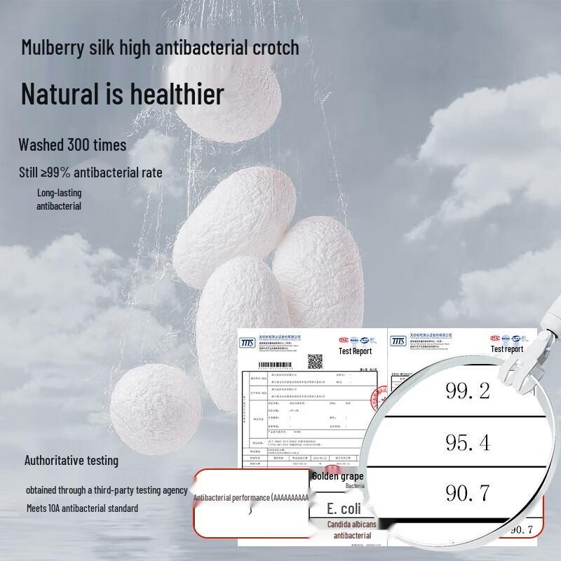 LangSha Men's Pure Cotton Antibacterial Silk Gusset Boxer Briefs