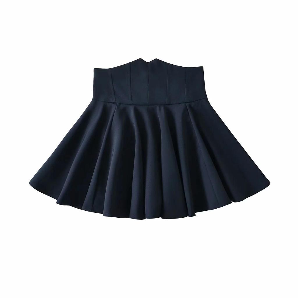 2025 European & American Style High-Waist A-Line Pleated Puffy Skirt for Women