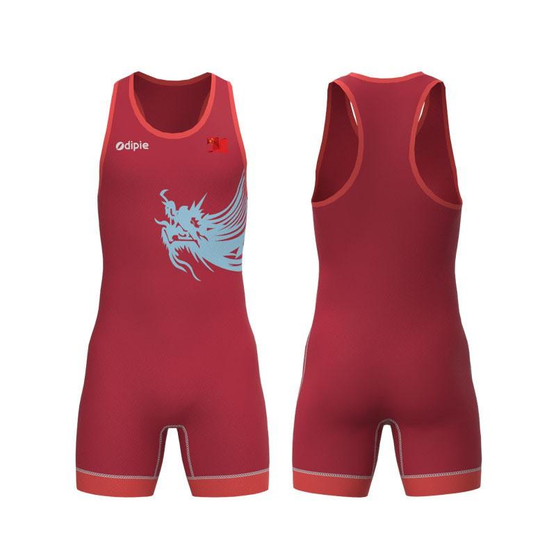 Canottiera da Lotta Libera con Stampa a Trasferimento Termico Uomo Donna Spandex Lycra Tuta Atletica a Compressione