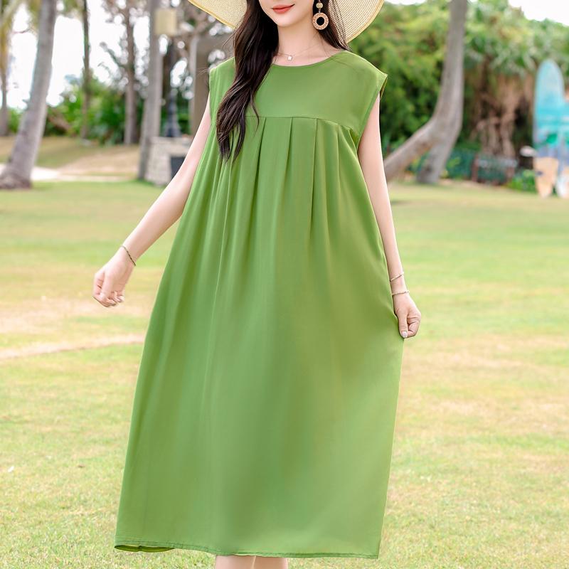 Plus Size Elegant Women's Summer Dress Casual Loose Long Dress Female Vintage Clothes