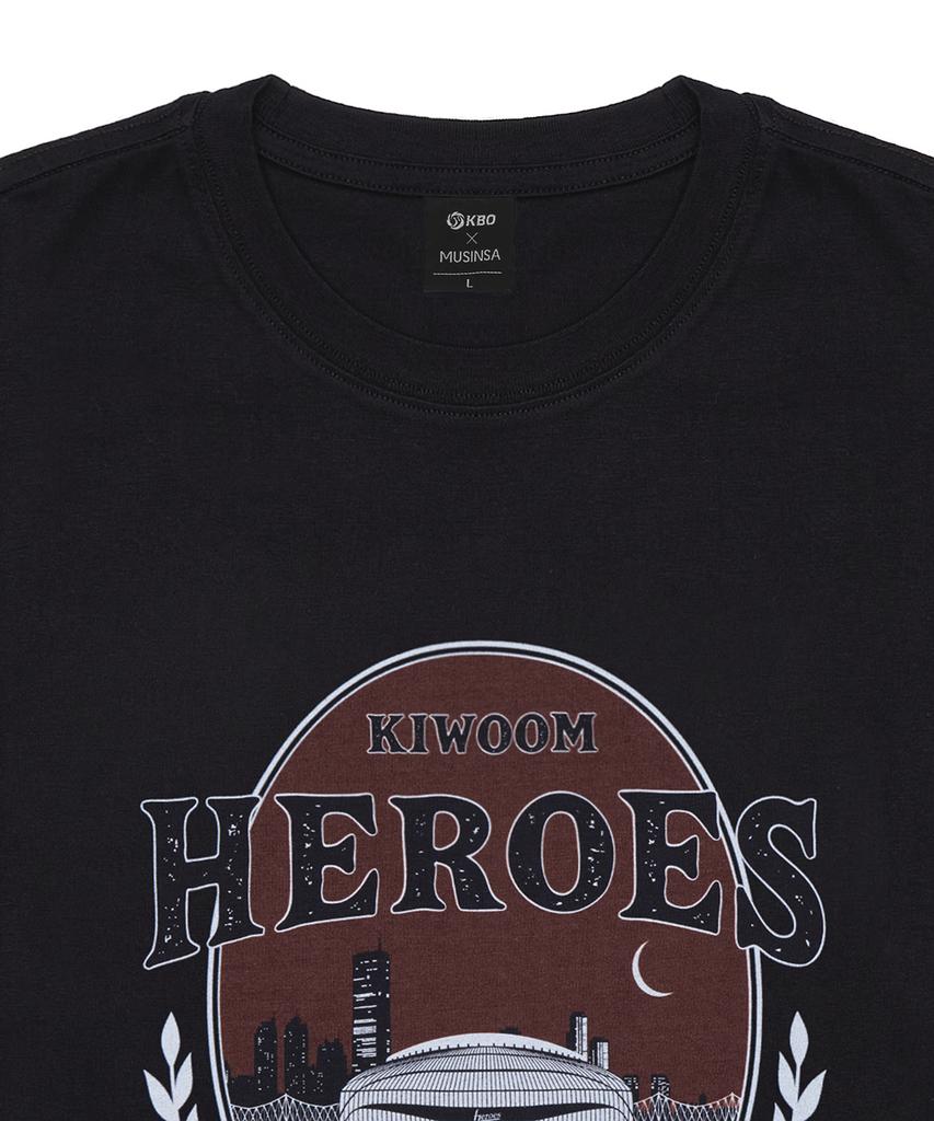 Hangugyaguwiwonhoe Musinsa X Kbo Ballpark Ver.2 Short Sleeve T-Shirt Black [Seoul Kiwoom Heroes]