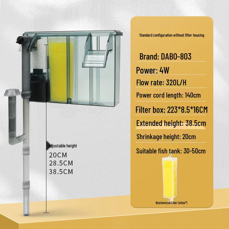 Wall-Mounted Aquarium Filter: Compact 3-in-1 External Purification & Circulation System