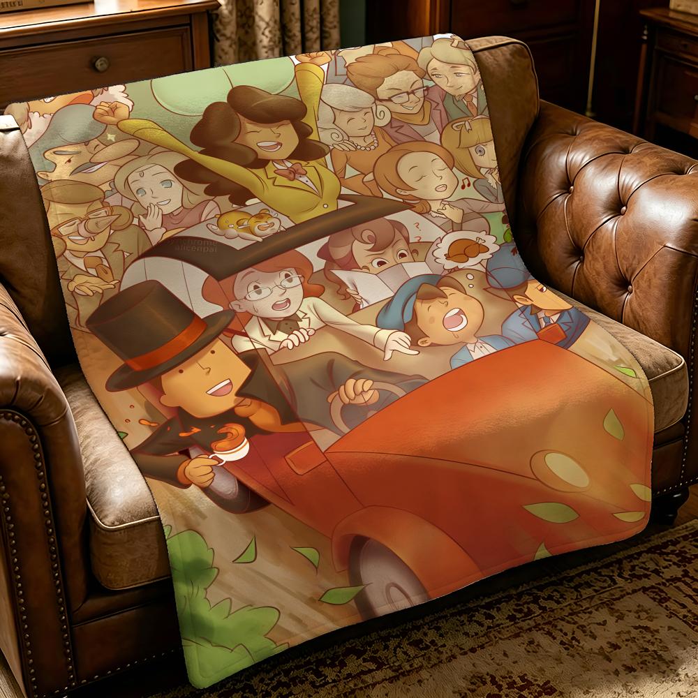 game P-Professor Layton-n Throw Thick Comfort Flannel Quilt, Multi-scene Use Indoor Outdoor Daily Nap
