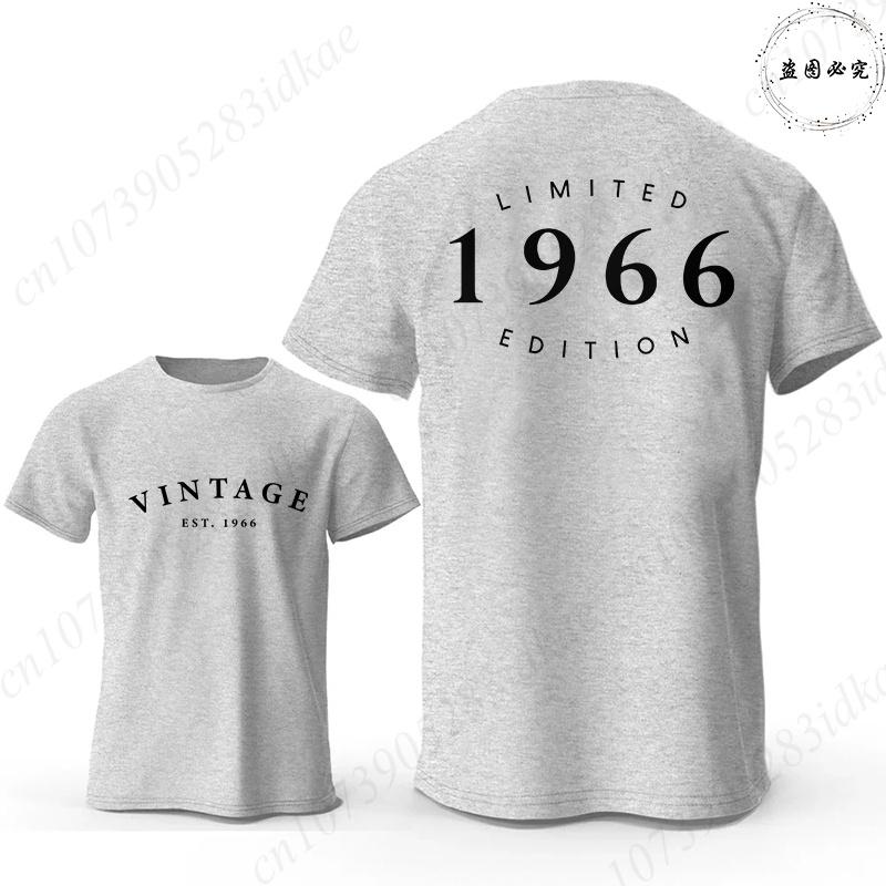 Vintage Est 1966 Limited Edition 60th Birthday Tees Mens Oversized O Neck Short Sleeve Tshirts Fashion Graphic Male Clothing