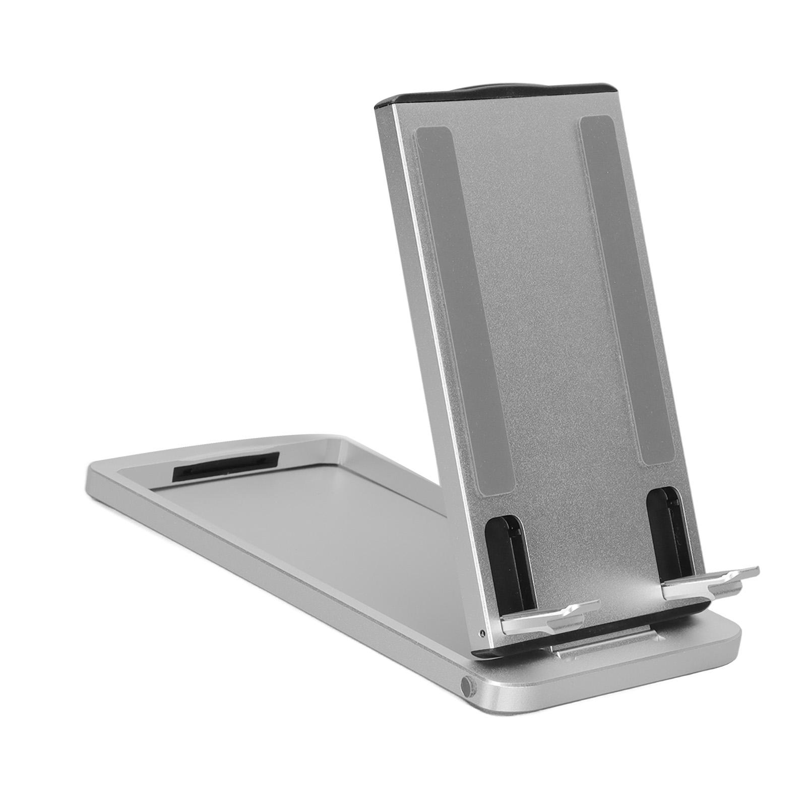 

Adjustable Cell Phone Stand Foldable Aluminum Alloy Tablet Computer Phone Holder Silver