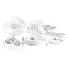 Service De Table - Arcopal - Zelie - 18 Pièces - 24 Couverts - Verre Opale - Acier Inoxydable