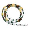 Natural Tiger Eye Moonstone Citrine Gemstone Smooth Beads Necklace 17" UB-4507 UB-4507
