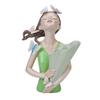 Nordic Girl Holding Vase with Artificial Flowers, Elegant Artistic Resin Home Decor Statue for Living Room, Entryway & TV Cabinet