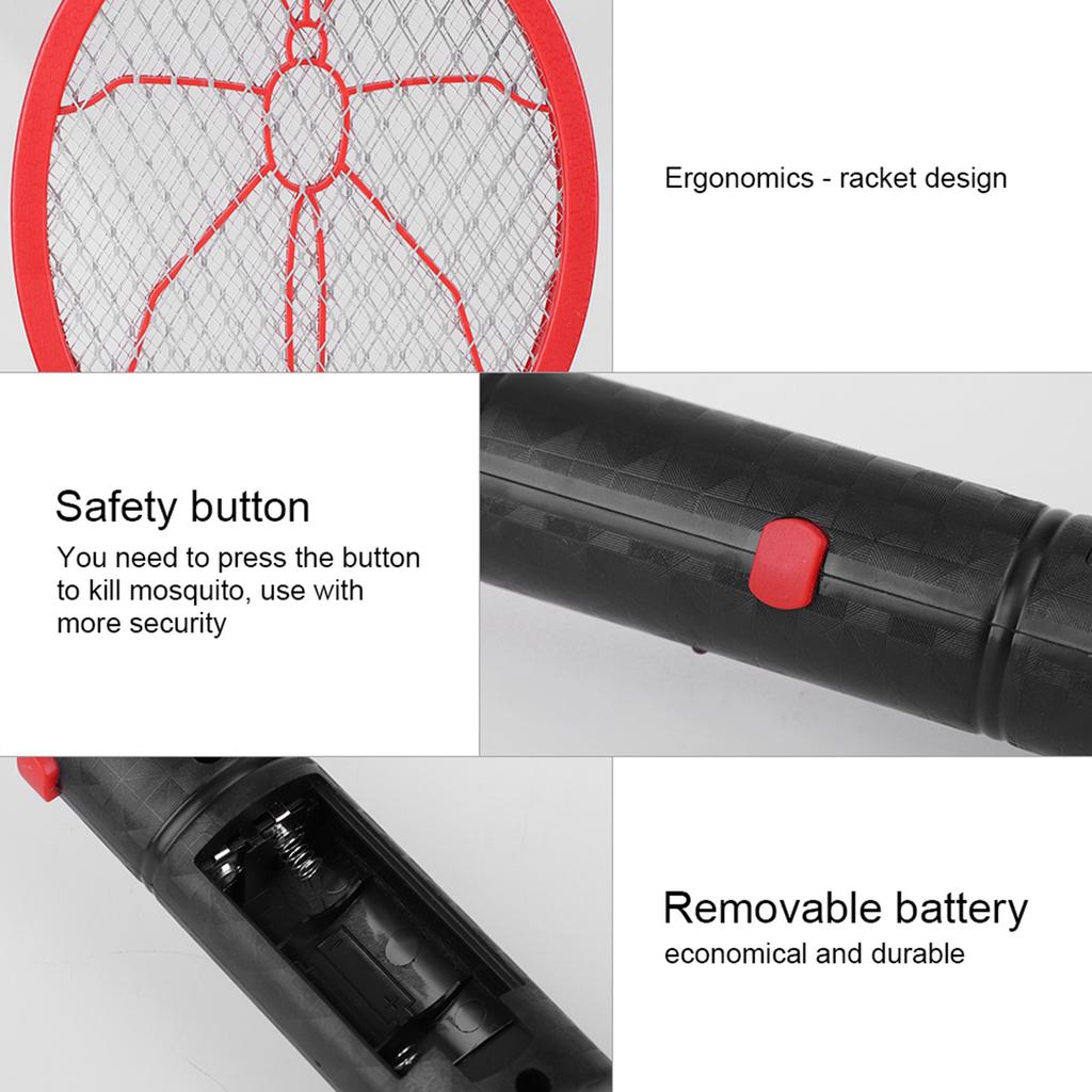 Electric Bug Swatter Cordless Battery Power Electric Fly Mosquito Swatter Bug Zapper Racket Insects Killer Electric Fly Swatter