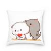 Home Peach Cat Cushion Cover Pillowcase Sofa Car Pillowcase Christmas Decoration Bedroom Living Room Pillowcase