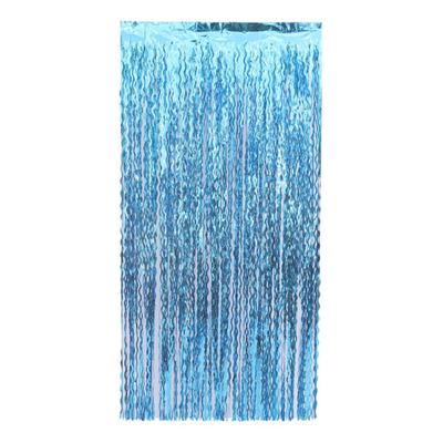 5Pcs Wavy Tinsel Foil Fringe Curtains Vibrant Color Sparkling Hanging Door Curtains Backdrop Photography Props