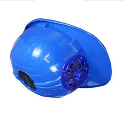 Fan Safety Helmet Front Cooling Solar Cell Powered Breathable Sun Shading for Construction Site Summer Outdoor Blue
