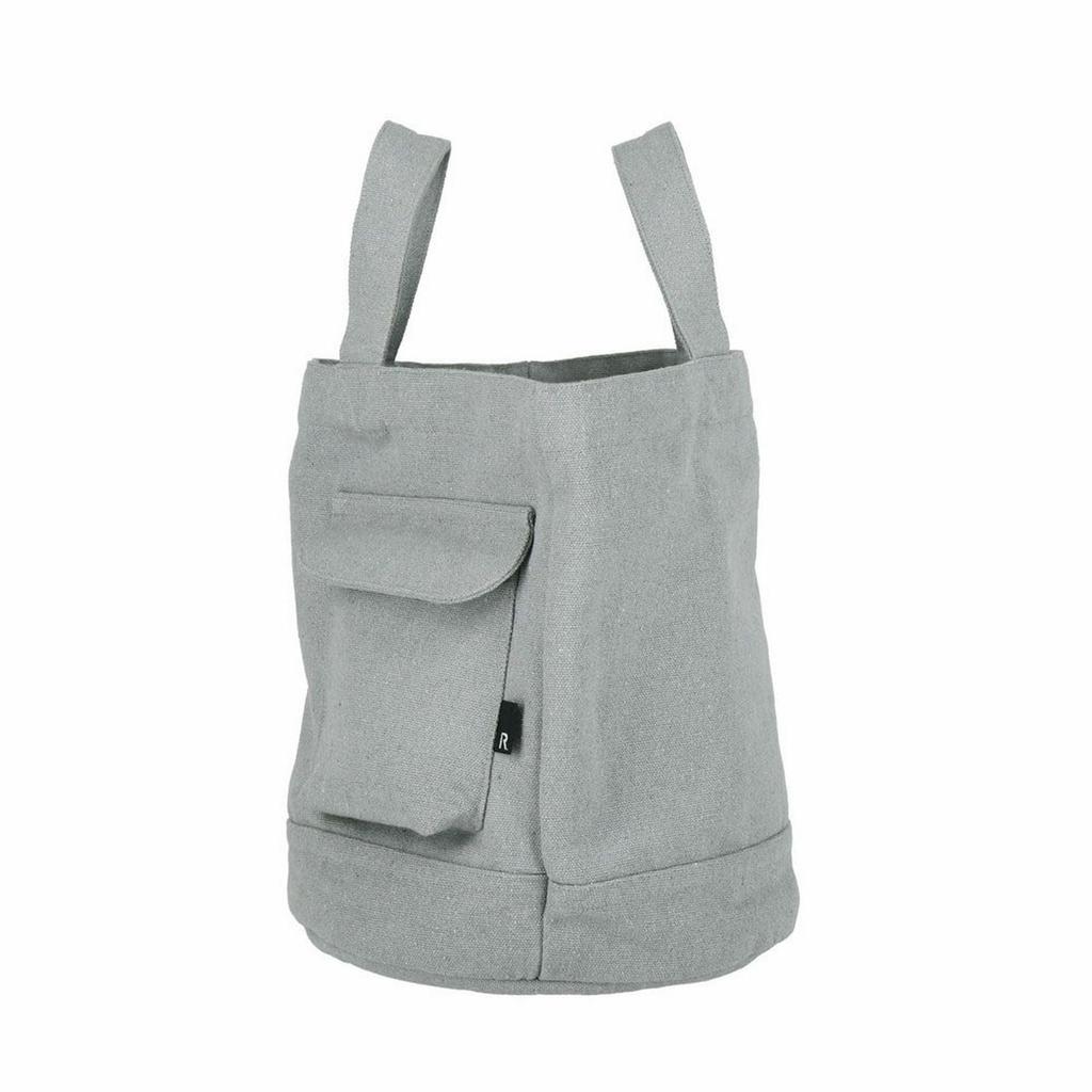 3065 Round Bottom Plain Small Tote Bag SN Deli Recycled Cotton [Rootote] (Turquoise)