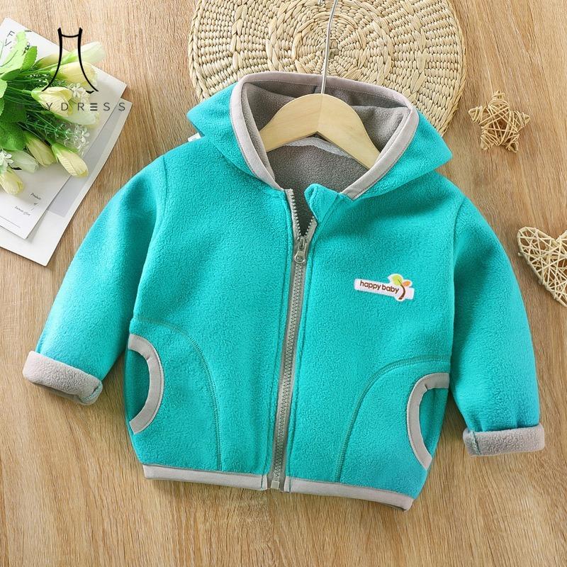 Children Fleece-lined Sweatshirt Autumn  Winter New Boys and Girls Clothing Children Hooded Top Baby Fleece Coat