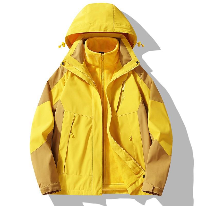 Unisex 3-in-1 Waterproof Windproof Outdoor Jacket With Fleece Liner Hiking Climbing Skiing Small Stature