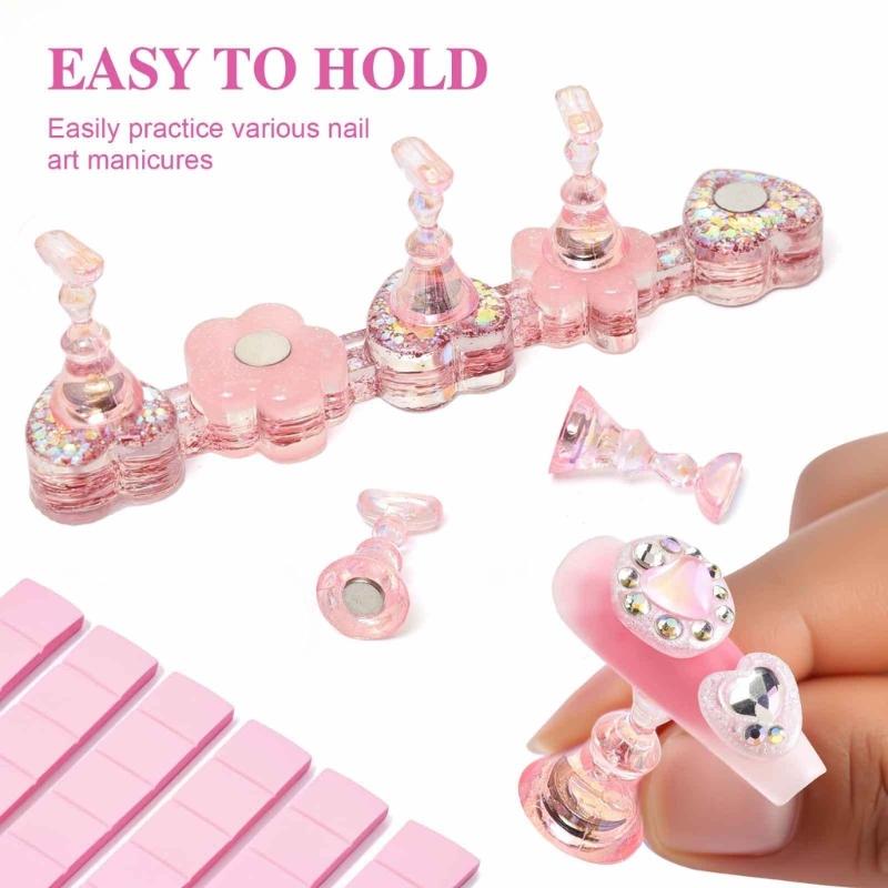 2pcs Multi Position Nail Practice Base ABS Material Salon Grade Manicure Training Equipment