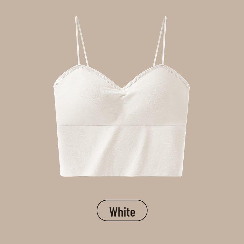 

Women s U-Shaped Back Camisole with Built-In Pads - Strapless Summer Tank Top for Side Support M (40-45 kg) білий