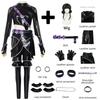 Kpop Demons Hunters Rumi Cosplay Costume Wig Black Leather Battle Suit Adult Women Coat Pants Belt Gloves Halloween Party