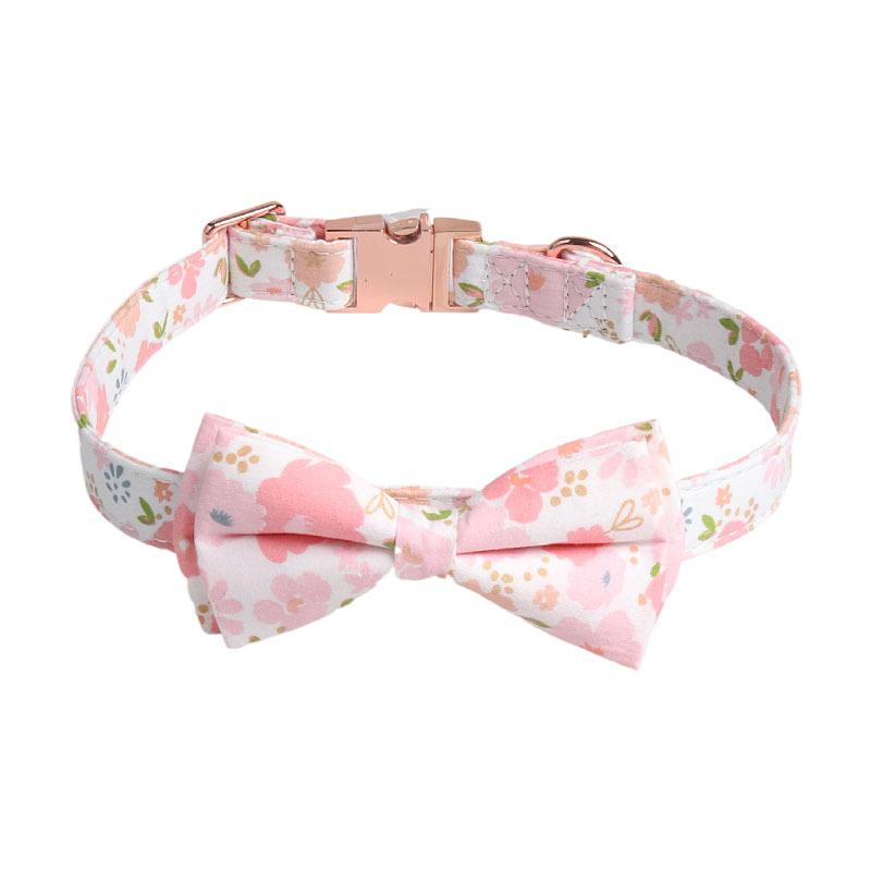 New Floral Dog Collar Rose Gold Sunflower Bow Pet Collar for Dogs Cat Collar Cat Harness Dog Clothes Dogs Accessoires Pet